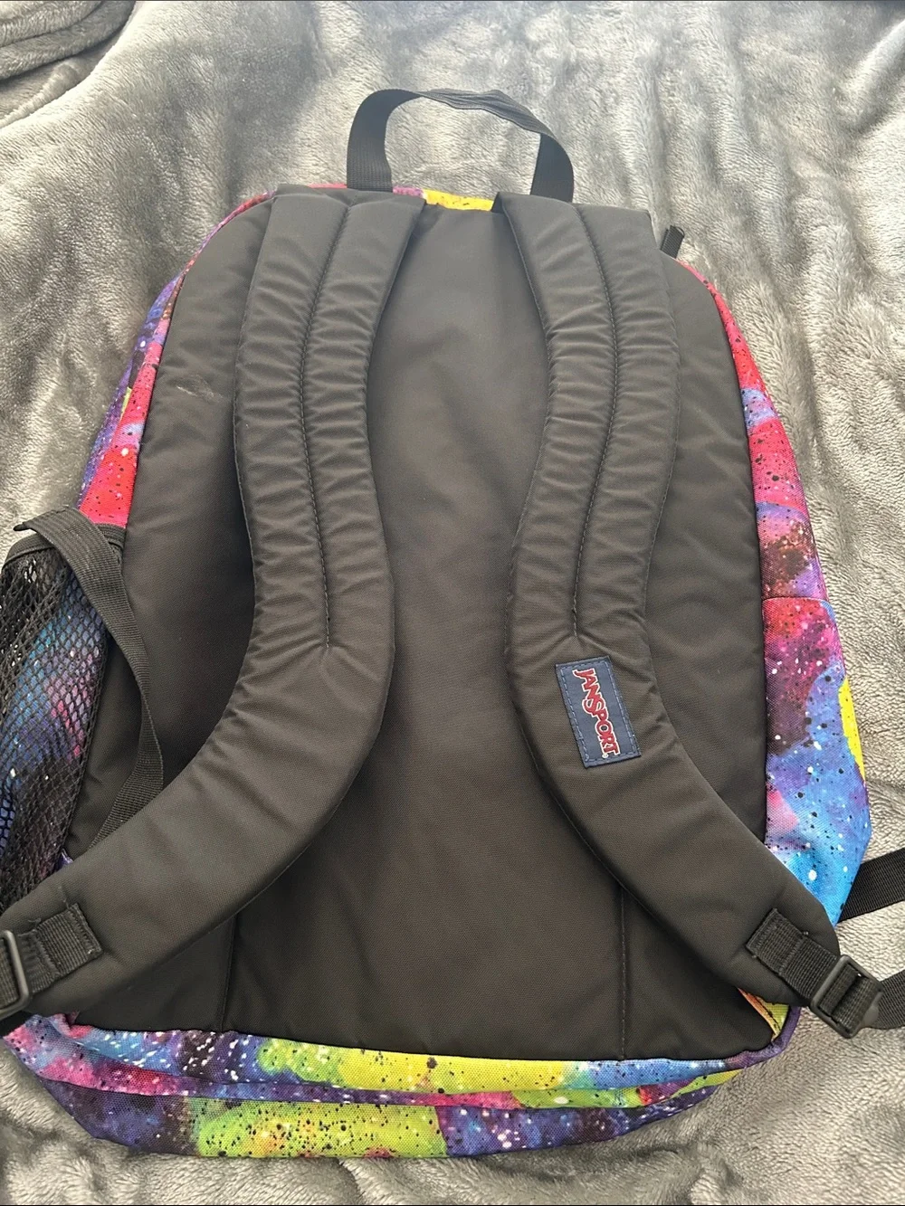 Jansport Bright Galaxy Paint-Splatter Backpack - Pink Blue Yellow Green Purple